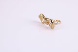 Bow Tie Charm, Made from Solid Cast Yellow Gold, British Hallmarked