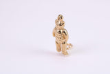 Teddy Bear Charm, Traditional Charm, Made from Solid Yellow Gold, British Hallmarked, Complete with Attachment Link