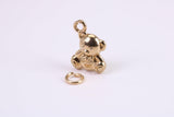 Teddy Bear Charm, Made from Solid Cast Yellow Gold, British Hallmarked, Complete with Attachment Link
