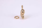 Teddy Bear Charm, Made from Solid Cast Yellow Gold, British Hallmarked, Complete with Attachment Link