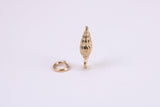 Sea Shell Charm, Traditional Charm, Made from Solid Yellow Gold, British Hallmarked, Complete with Attachment Link