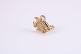 Fish Charm, Made from Solid Yellow Gold, British Hallmarked, Complete with Attachment Link