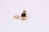 Clog Charm, Traditional Charm, Made from Solid Yellow Gold, British Hallmarked, Complete with Attachment Link