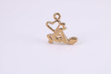 Love Jazz Charm, Made from Solid Cast Yellow Gold, British Hallmarked, Complete with Attachment Link