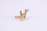 Deer and Fawn Charm, Traditional Charm, Made from Solid Yellow Gold, British Hallmarked, Complete with Attachment Link
