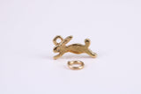 Hare Charm, Made from Solid Yellow Gold, British Hallmarked, Complete with Attachment Link
