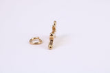 Hare Charm, Made from Solid Yellow Gold, British Hallmarked, Complete with Attachment Link