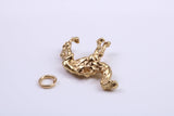 Arabian Camel Charm, Traditional Charm, Made from Solid 9ct Yellow Gold, British Hallmarked, Complete with Attachment Link