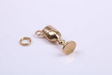 Wine Goblet Charm, Made from Solid Cast Yellow Gold, British Hallmarked, Complete with Attachment Link