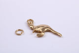 Kangaroo Charm, Made from Solid Cast Yellow Gold, British Hallmarked, Complete with Attachment Link