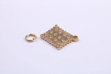Cracker Biscuit Charm, Traditional Charm, Made from Solid 9ct Yellow Gold, British Hallmarked, Complete with Attachment Link