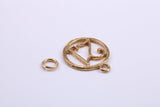21st Birthday Charm, Traditional Charm, Made from Solid 9ct Yellow Gold, British Hallmarked, Complete with Attachment Link