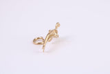 Dolphin Charm, Traditional Charm, Made from Solid Yellow Gold, British Hallmarked, Complete with Attachment Link