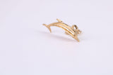 Dolphin Charm, Traditional Charm, Made from Solid Yellow Gold, British Hallmarked, Complete with Attachment Link