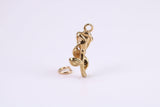 Mothers Day Rose Flower Charm, Traditional Charm, Made from Solid Yellow Gold, British Hallmarked, Complete with Attachment Link