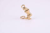 Mermaid Charm, Traditional Charm, Made from Solid Yellow Gold, British Hallmarked, Complete with Attachment Link
