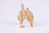 Australia Charm, Traditional Charm, Made from Solid Yellow Gold, British Hallmarked, Complete with Attachment Link