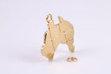 Australia Charm, Traditional Charm, Made from Solid Yellow Gold, British Hallmarked, Complete with Attachment Link