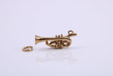 Tuba Charm, Made from Solid Cast Yellow Gold, British Hallmarked, Complete with Attachment Link