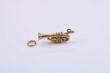 Tuba Charm, Made from Solid Cast Yellow Gold, British Hallmarked, Complete with Attachment Link