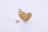La Bonne Vie Charm, Traditional Charm, Made from Solid 9ct Yellow Gold, British Hallmarked, Complete with Attachment Link