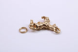 Stallion Charm, Made from Solid Cast Yellow Gold, British Hallmarked, Complete with Attachment Link