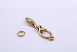 Spiral Goddess Charm, Traditional Charm, Made from Solid 9ct Yellow Gold, British Hallmarked, Complete with Attachment Link