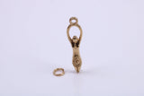 Spiral Goddess Charm, Traditional Charm, Made from Solid 9ct Yellow Gold, British Hallmarked, Complete with Attachment Link