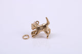 Cat Charm, Traditional Charm, Made from Solid 9ct Yellow Gold, British Hallmarked, Complete with Attachment Link