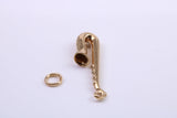 Saxophone Charm, Traditional Charm, Made from Solid 9ct Yellow Gold, British Hallmarked, Complete with Attachment Link