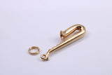 Saxophone Charm, Traditional Charm, Made from Solid 9ct Yellow Gold, British Hallmarked, Complete with Attachment Link