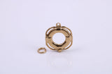 Lifebuoy Charm, Traditional Charm, Made from Solid 9ct Yellow Gold, British Hallmarked, Complete with Attachment Link