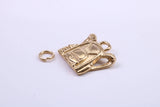 Back Pack Charm, Traditional Charm, Made from Solid 9ct Yellow Gold, British Hallmarked, Complete with Attachment Link
