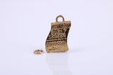 Winning Lottery Ticket Charm, Traditional Charm, Made from Solid 9ct Yellow Gold, British Hallmarked, Complete with Attachment Link