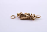 Little Bo Peep Charm, Traditional Charm, Made from Solid 9ct Yellow Gold, British Hallmarked, Complete with Attachment Link
