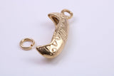 Canoe Charm, Traditional Charm, Made from Solid 9ct Yellow Gold, British Hallmarked, Complete with Attachment Link