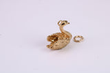 Swan Charm, Traditional Charm, Made From Solid Yellow Gold with British Hallmark, Complete with Attachment Link
