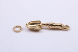 Garden Trowel Charm, Traditional Charm, Made from Solid 9ct Yellow Gold, British Hallmarked, Complete with Attachment Link