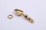 Garden Trowel Charm, Traditional Charm, Made from Solid 9ct Yellow Gold, British Hallmarked, Complete with Attachment Link