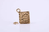Book of Spells Charm, Made from Solid 9ct Yellow Gold, British Hallmarked, Complete with Attachment Link