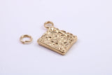 Book of Spells Charm, Made from Solid 9ct Yellow Gold, British Hallmarked, Complete with Attachment Link