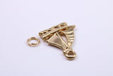 Sailing Boat Charm, Traditional Charm, Made from Solid 9ct Yellow Gold, British Hallmarked, Complete with Attachment Link