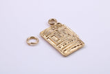 Slot Machine Charm, Traditional Charm, Made from Solid 9ct Yellow Gold, British Hallmarked, Complete with Attachment Link