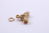 Princess Carriage Charm, Traditional Charm, Made from Solid 9ct Yellow Gold, British Hallmarked, Complete with Attachment Link