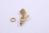 Stiletto Charm, Made from Solid Cast Yellow Gold, British Hallmarked, Complete with Attachment Link