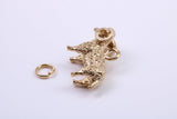 Aries Zodiac Sign Charm, Traditional Charm, Made from Solid 9ct Yellow Gold, British Hallmarked, Complete with Attachment Link