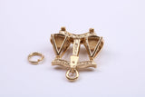Libra Zodiac Sign Charm, Traditional Charm, Made from Solid 9ct Yellow Gold, British Hallmarked, Complete with Attachment Link