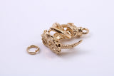 Aquarius Zodiac Sign Charm, Traditional Charm, Made from Solid 9ct Yellow Gold, British Hallmarked, Complete with Attachment Link