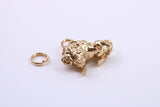 Leo Zodiac Sign Charm, Traditional Charm, Made from Solid 9ct Yellow Gold, British Hallmarked, Complete with Attachment Link