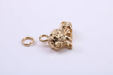 Leo Zodiac Sign Charm, Traditional Charm, Made from Solid 9ct Yellow Gold, British Hallmarked, Complete with Attachment Link